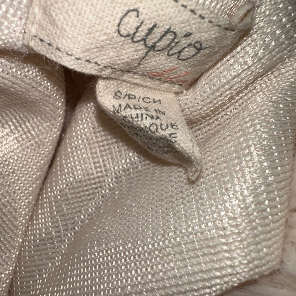 Women's Cupio Sweater S/P Off White cream fuzzy mock turtleneck winter warm - Picture 5 of 9